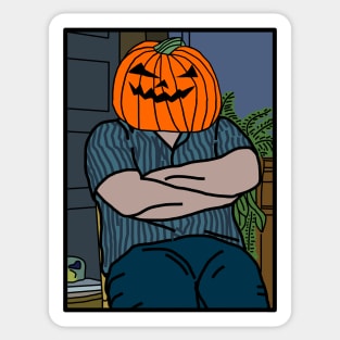 Halloween Horror Irish Uncle Memes Pumpkin Head Sticker